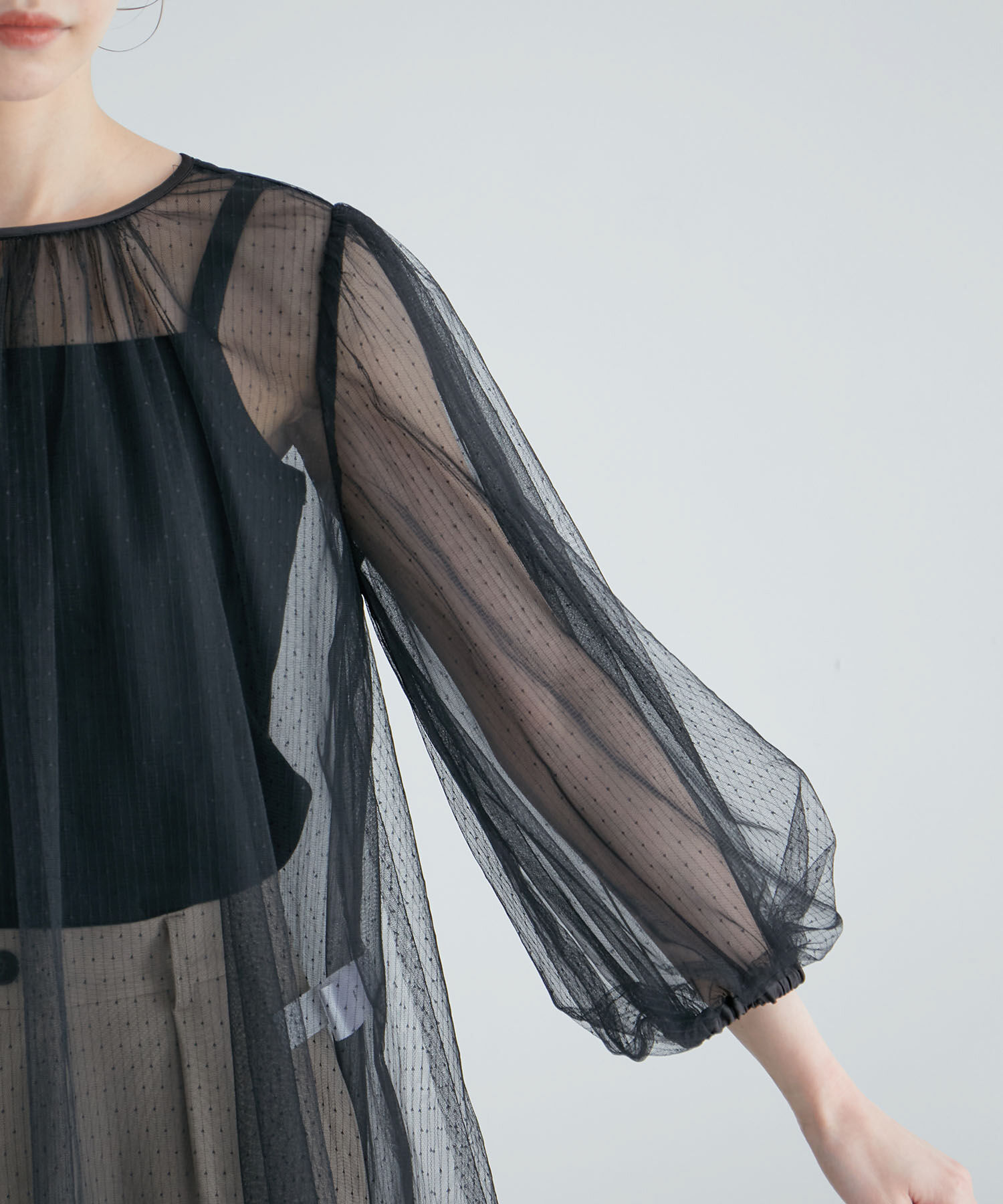 Rope&rsquo;Picnic「ドットシアーチュールトップス」|シャツ・ブラウス|