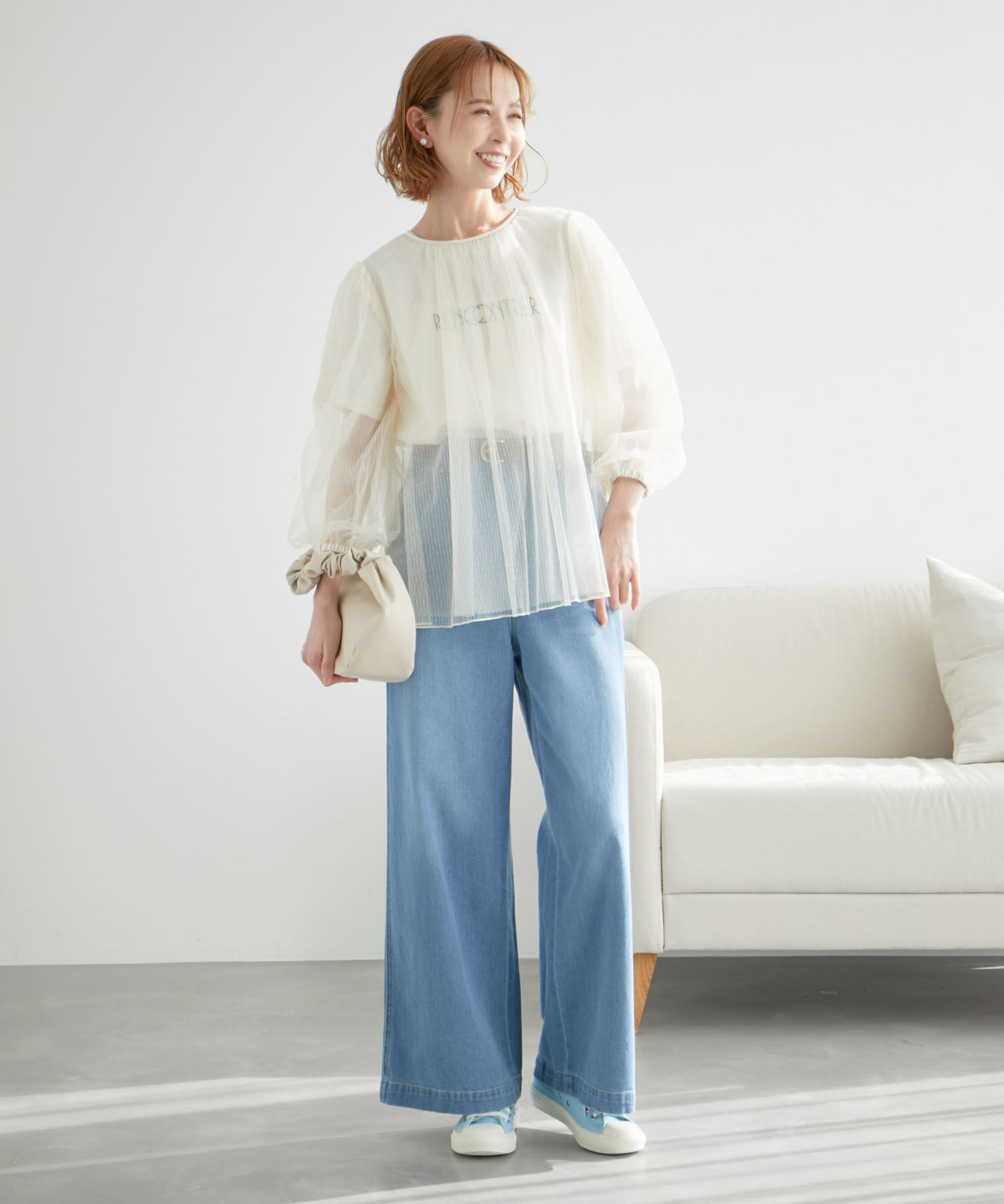 Rope&rsquo;Picnic「ドットシアーチュールトップス」|シャツ・ブラウス|