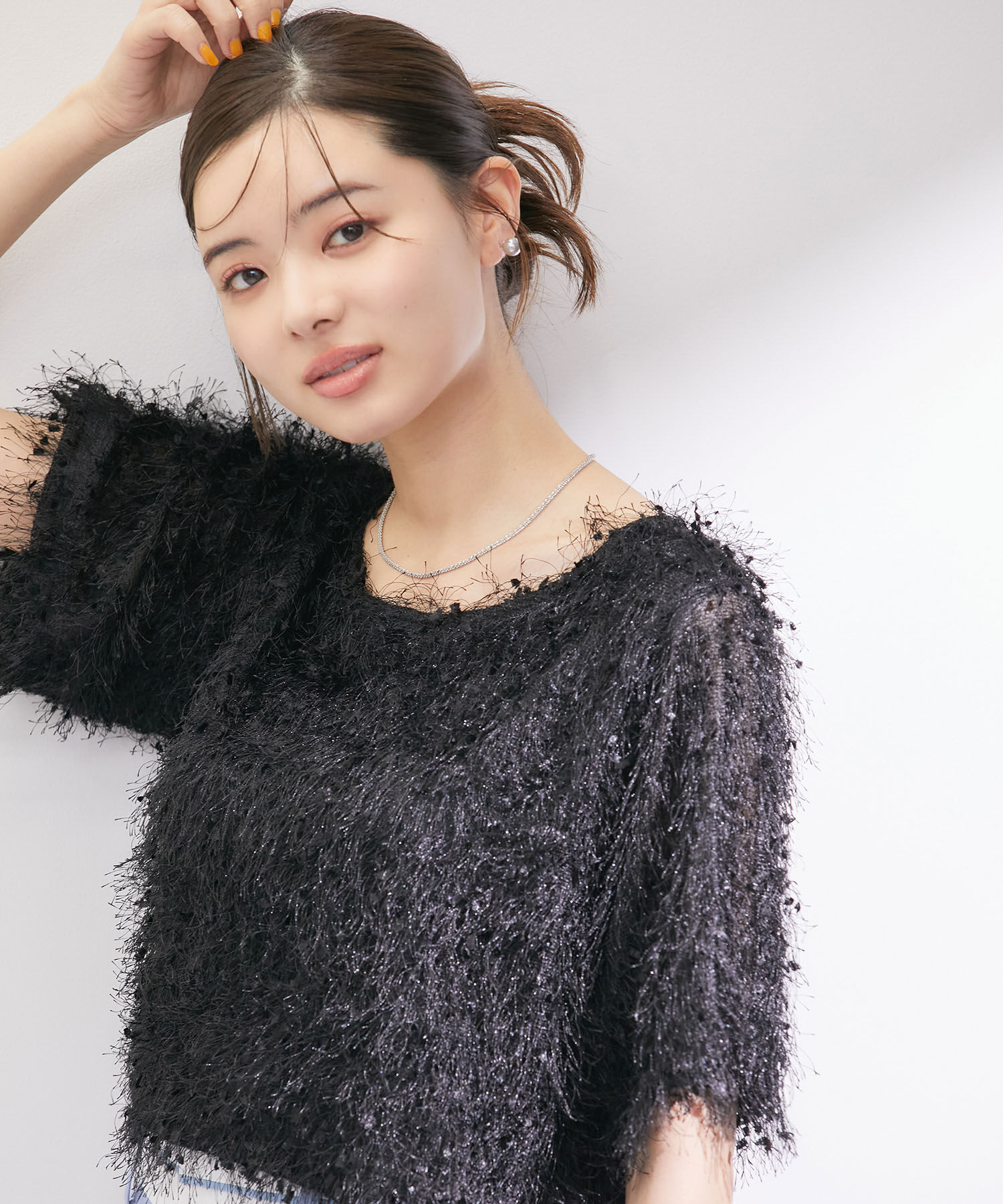 Rope&rsquo;Picnic「テープヤーントップス」|Tシャツ・カットソー|ブラック(01)