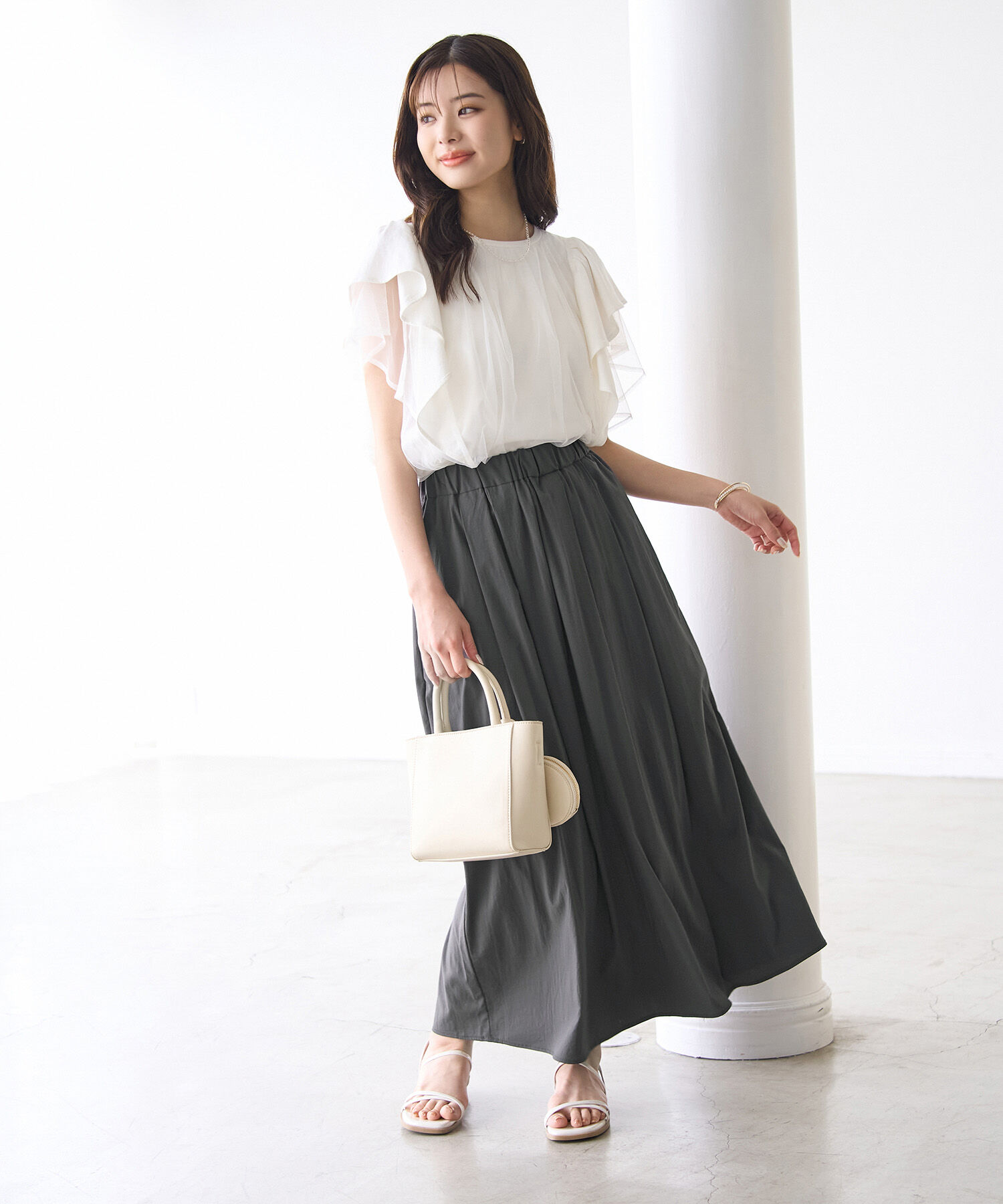 Rope&rsquo;Picnic「レーヨンナイロンイージースカート」|スカート|