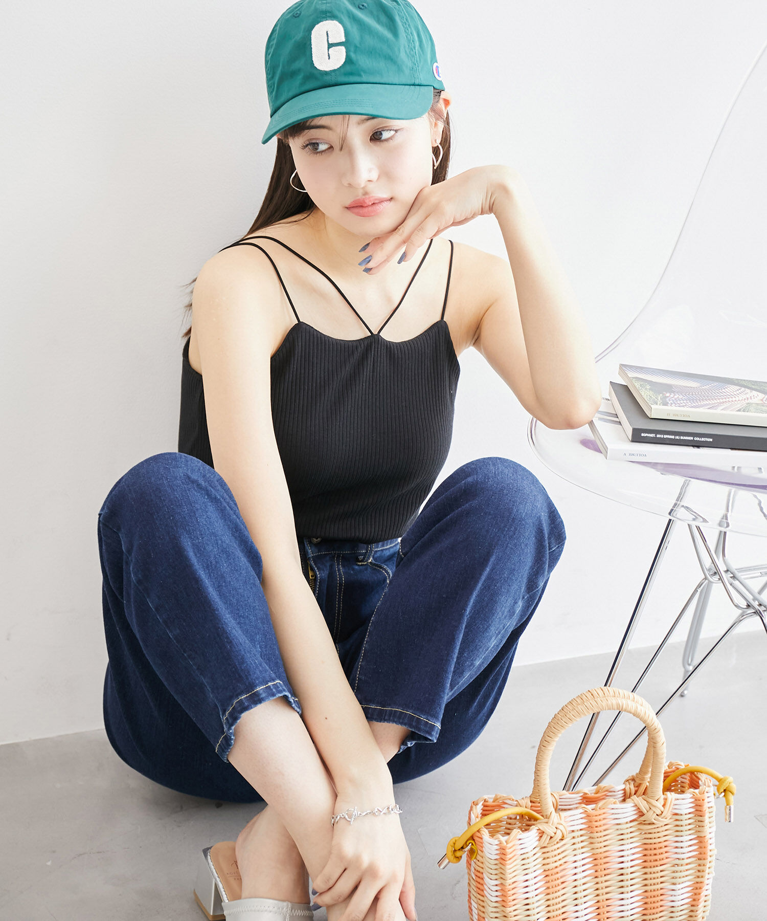 Rope&rsquo;Picnic「コード使いカップ付きリブキャミインナー」|キャミソール|