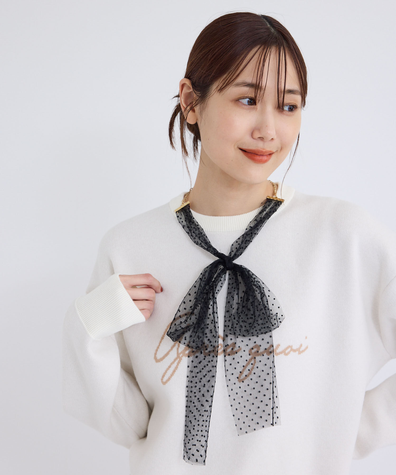 ROPE PICNIC PASSAGE「オーガンジーチュールリボンネックレス」|ネックレス|