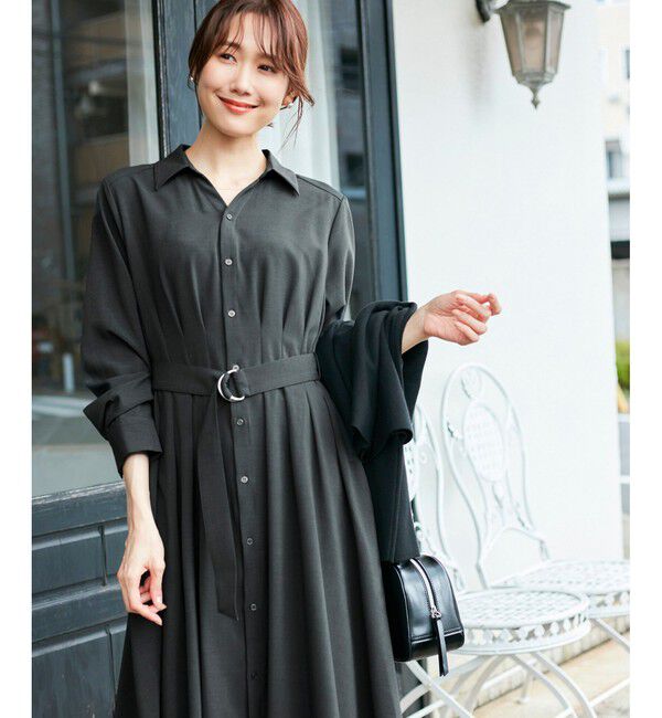 Rope&rsquo;Picnic「シャツコンシャスワンピース」|ワンピース|チャコール