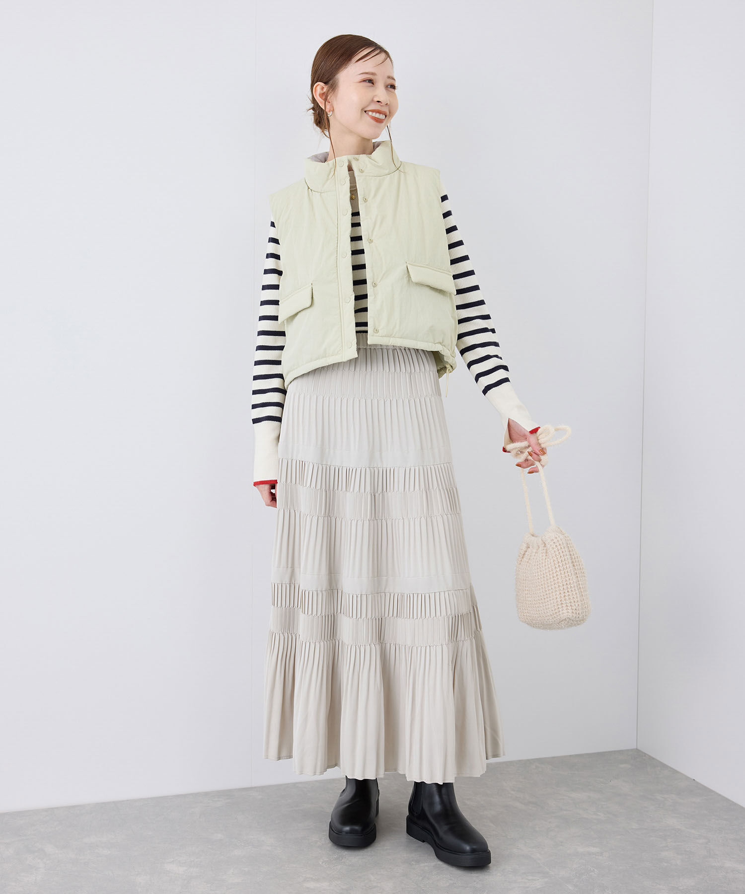 ROPE PICNIC PASSAGE「中わたショートベスト」|ベスト・ジレ|