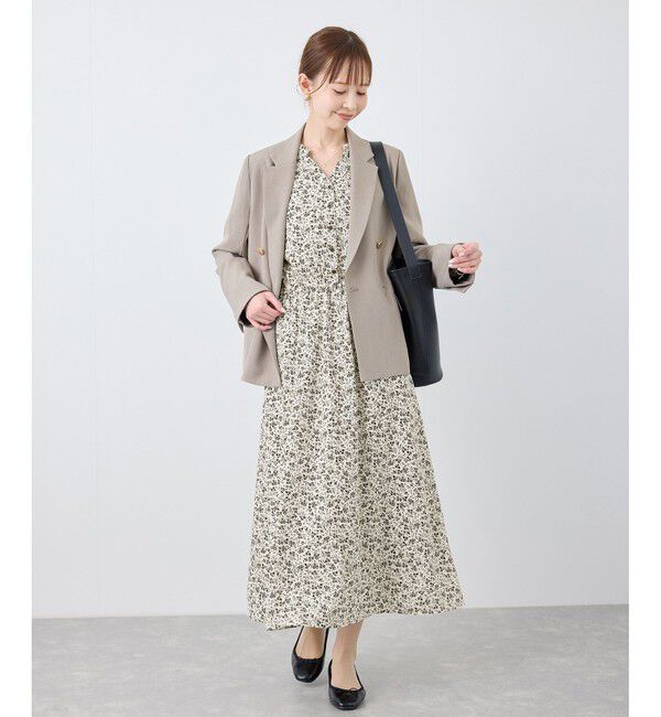 Rope&rsquo;Picnic「小花柄スキッパーロングワンピース」|ワンピース|