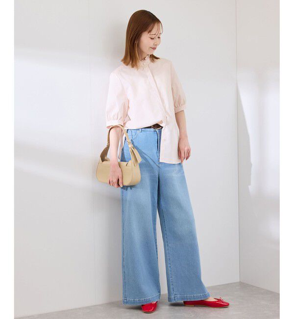 Rope&rsquo;Picnic「【花粉ガード・防シワ】ハーフスリーブフリルシャツ」|シャツ・ブラウス|