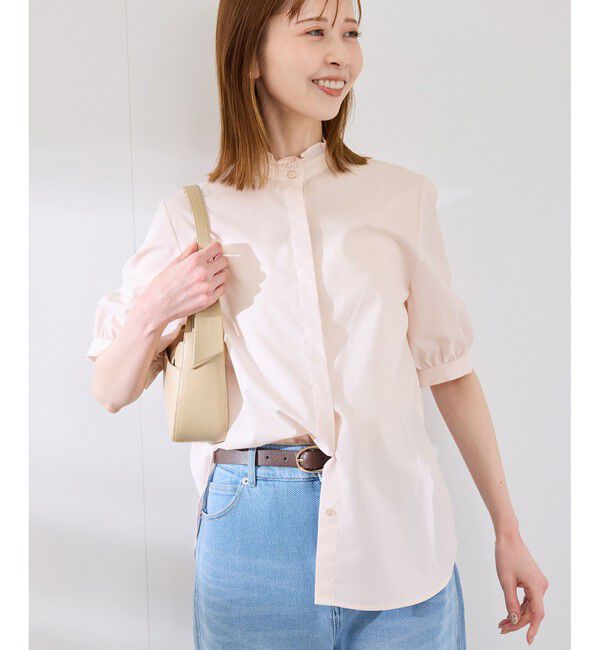 Rope&rsquo;Picnic「【花粉ガード・防シワ】ハーフスリーブフリルシャツ」|シャツ・ブラウス|