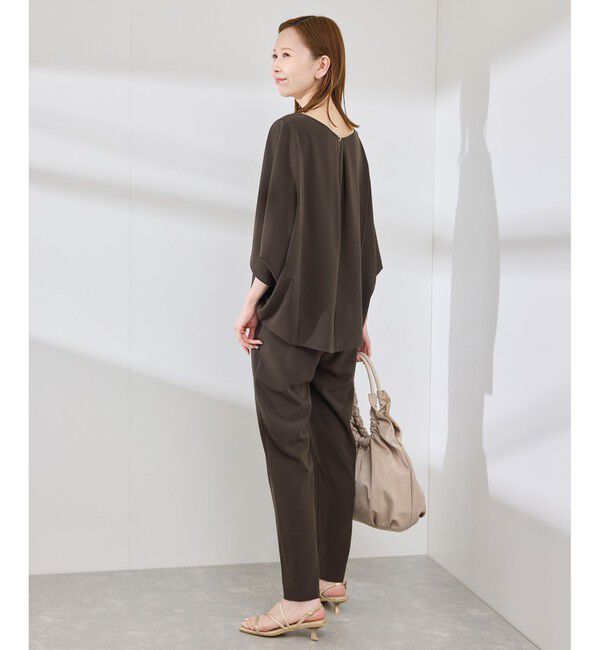 Rope&rsquo;Picnic「【イージーケア】ジョーゼットスラックスパンツ/セットアップ対応」|チノ|