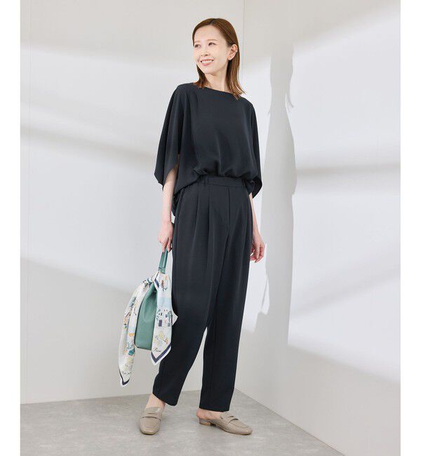 Rope&rsquo;Picnic「【イージーケア】ジョーゼットスラックスパンツ/セットアップ対応」|チノ|