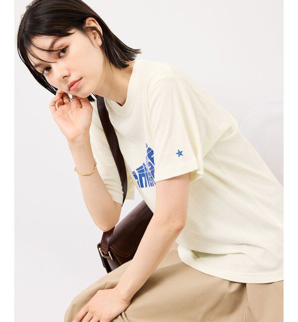 Rope&rsquo;Picnic「【CONVERSE/コンバース】ネップラスラブ天竺クラックプリントTシャツ」|Tシャツ・カットソー|