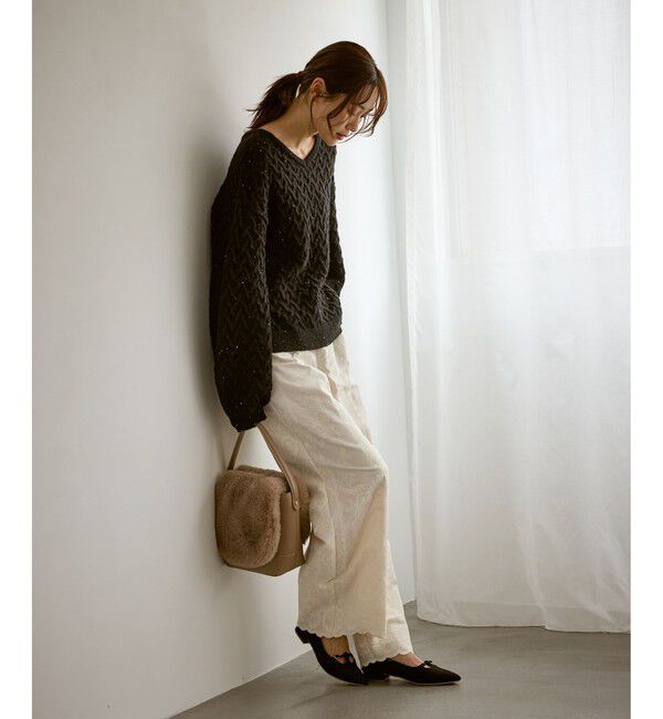 Rope&rsquo;Picnic「ウィンターイージー刺繍パンツ」|チノ|