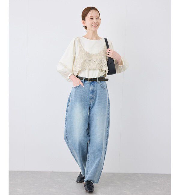 Rope&rsquo;Picnic「【WEB限定カラー:ネイビー,ピンク】袖シアーカットトップス」|Tシャツ・カットソー|