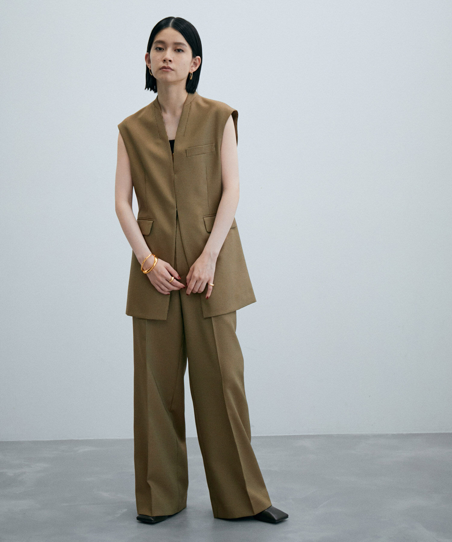 ADAM ET ROPE'「〈追加〉【サステナブル】ワイドスラックス」|スラックス|