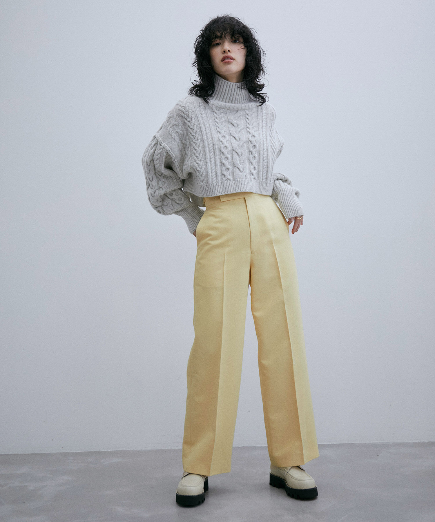 ADAM ET ROPE'「〈追加〉【サステナブル】ワイドスラックス」|スラックス|