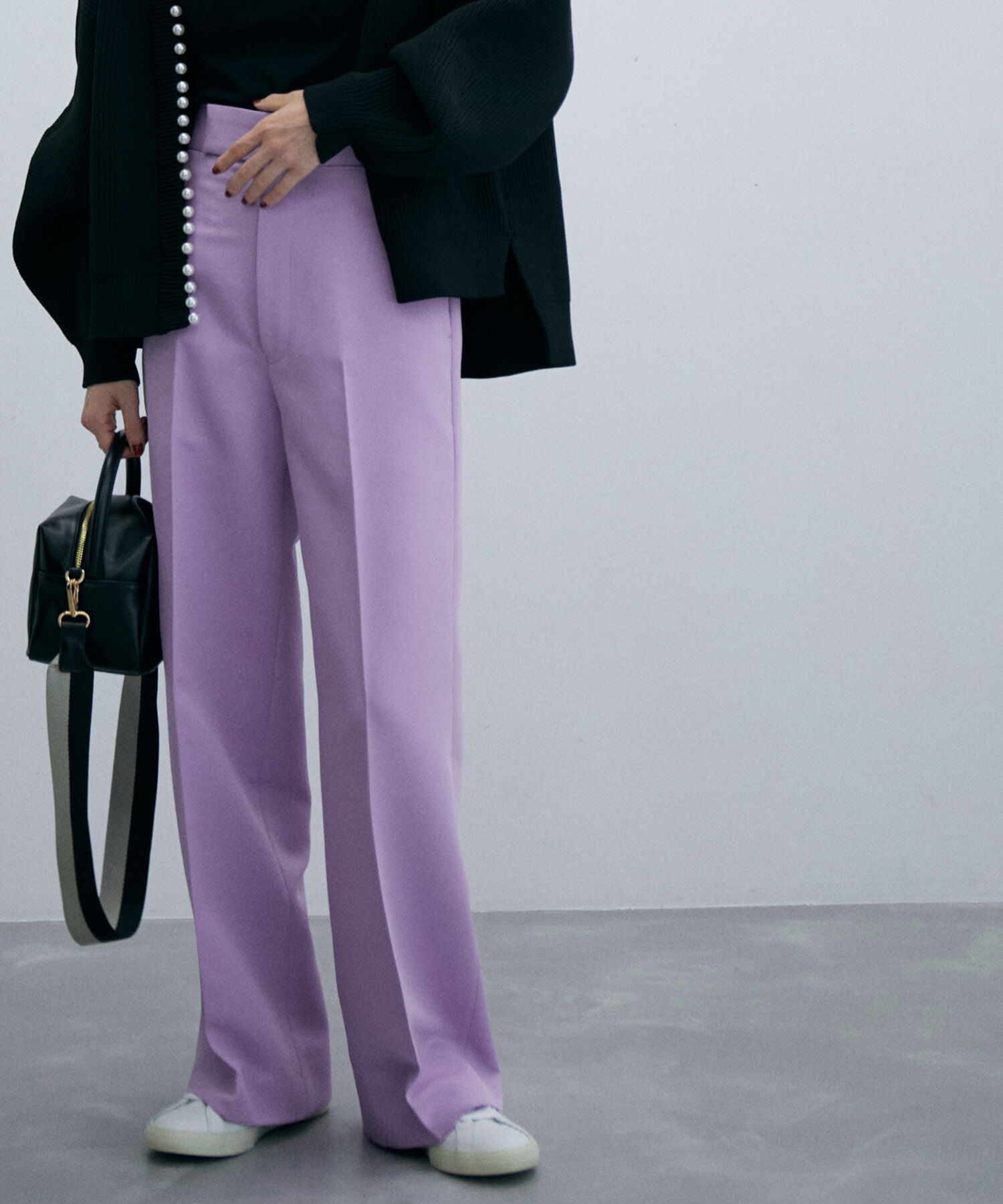 ADAM ET ROPE'「〈追加〉【サステナブル】ワイドスラックス」|スラックス|ラベンダー系(53)