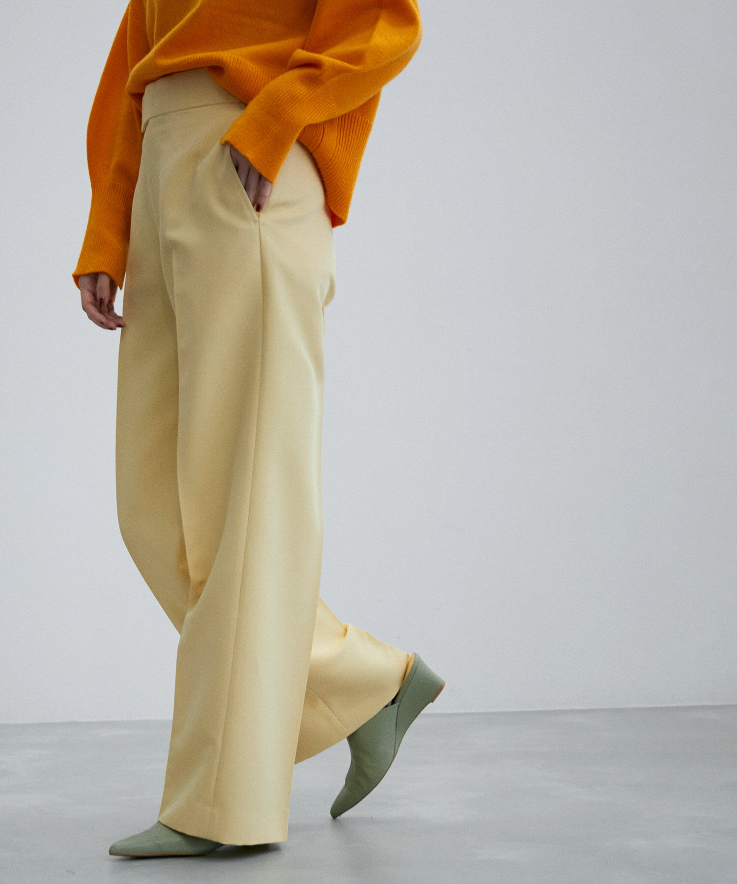 ADAM ET ROPE'「〈追加〉【サステナブル】ワイドスラックス」|スラックス|