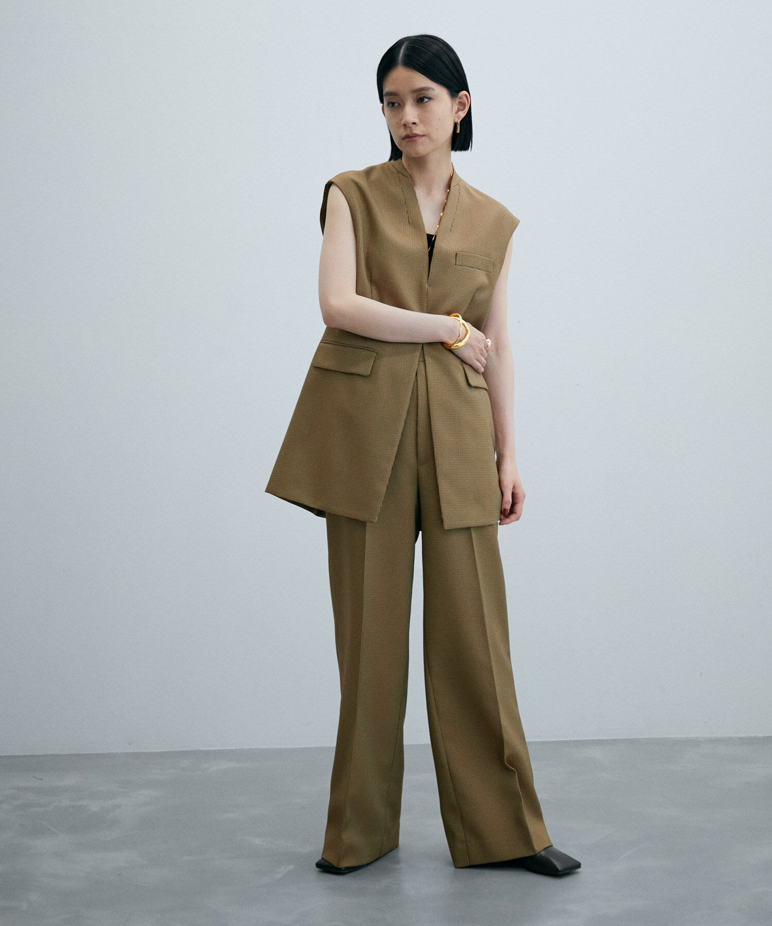 ADAM ET ROPE'「〈追加〉【サステナブル】ワイドスラックス」|スラックス|