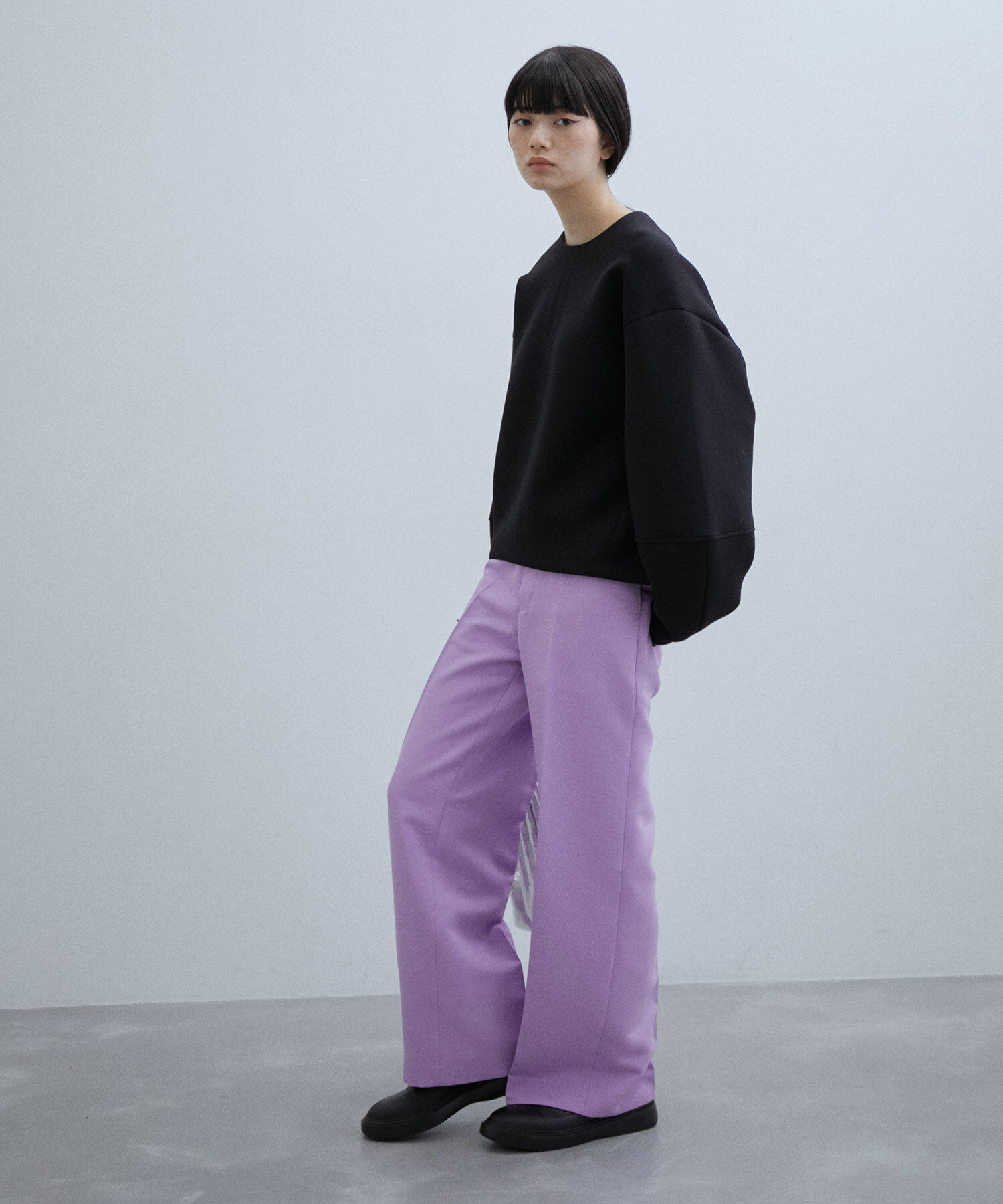 ADAM ET ROPE'「〈追加〉【サステナブル】ワイドスラックス」|スラックス|