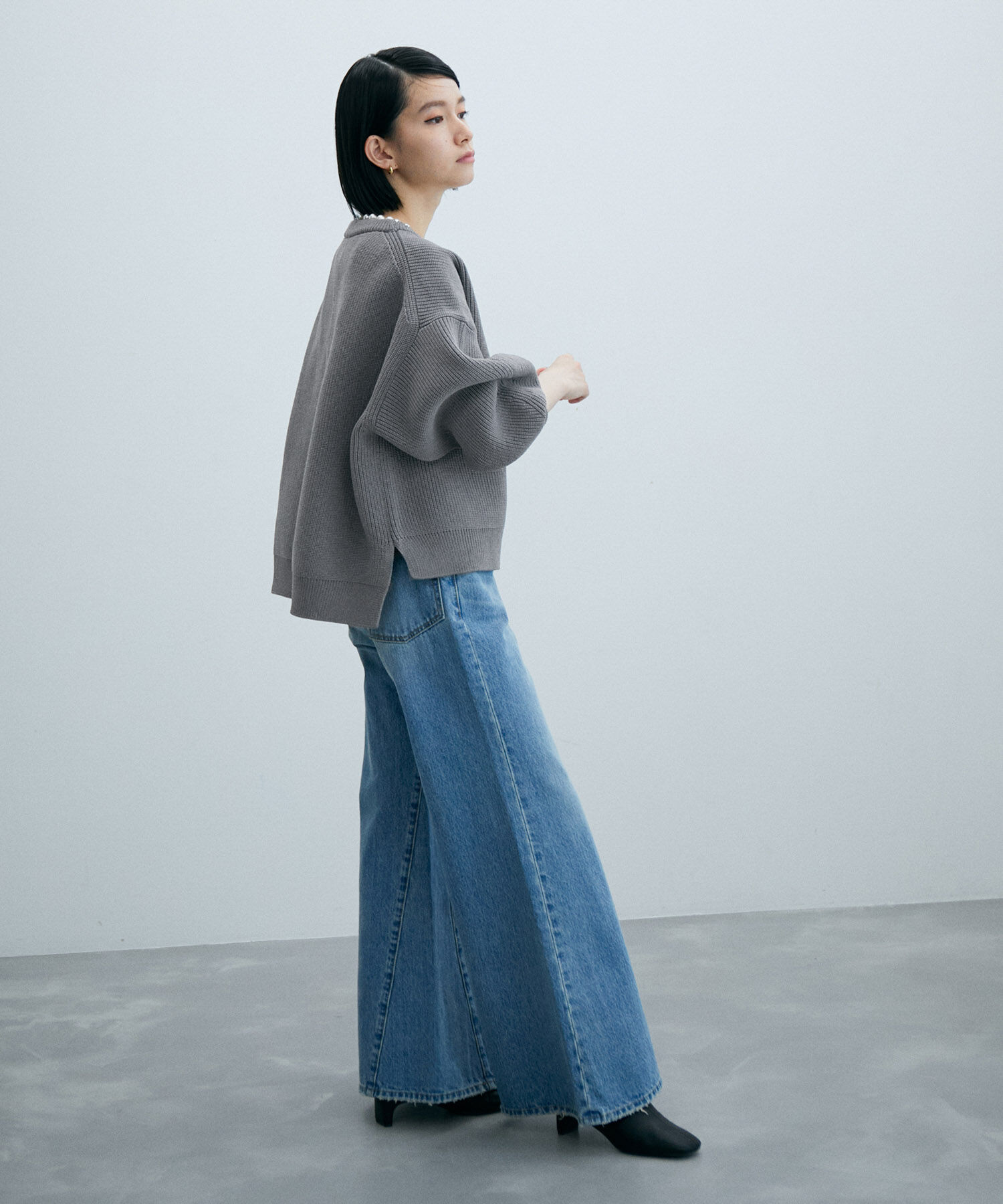 ADAM ET ROPE'「〈追加〉【サステナブル】パール付きカーディガン」|カーディガン|