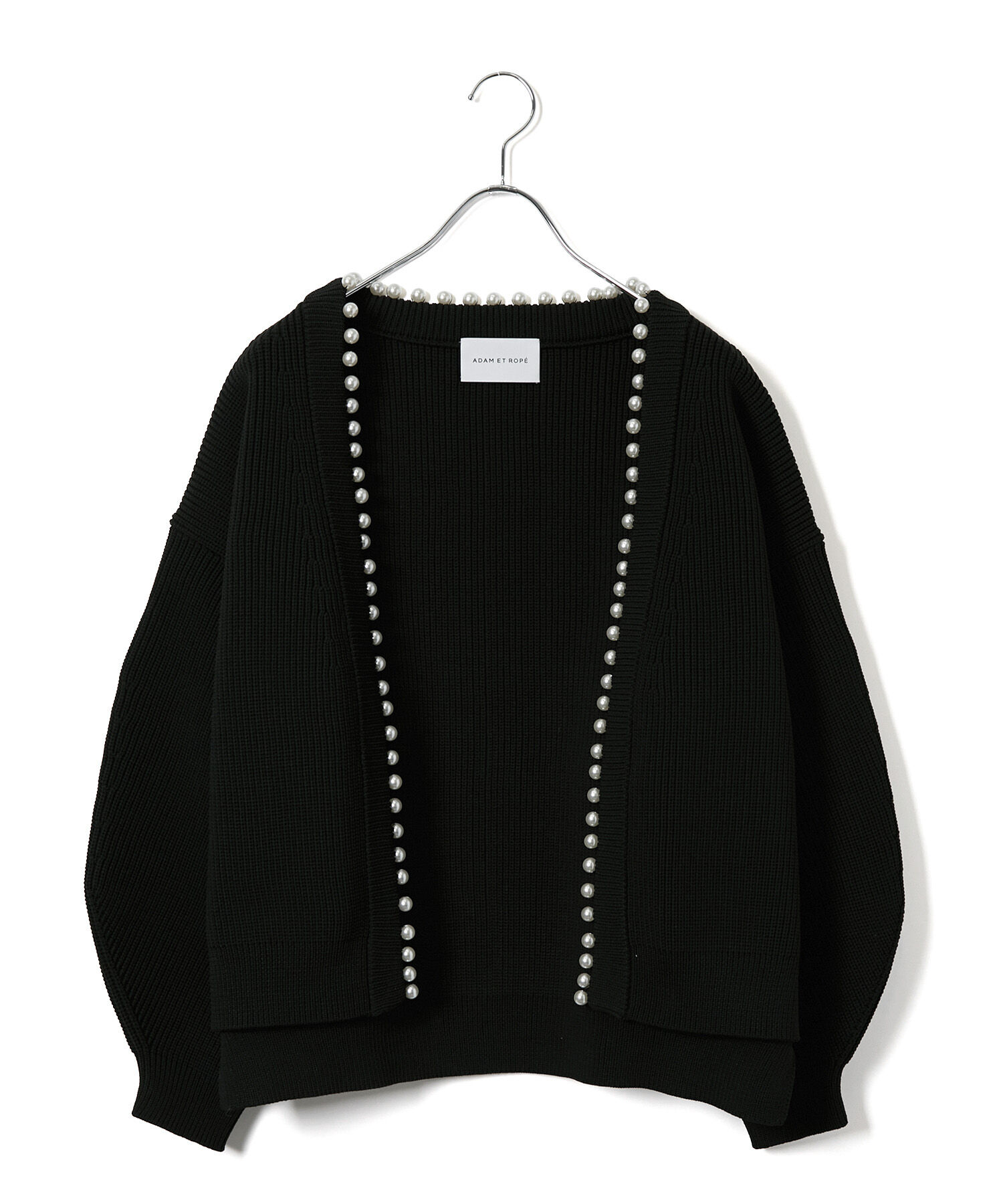 ADAM ET ROPE'「〈追加〉【サステナブル】パール付きカーディガン」|カーディガン|