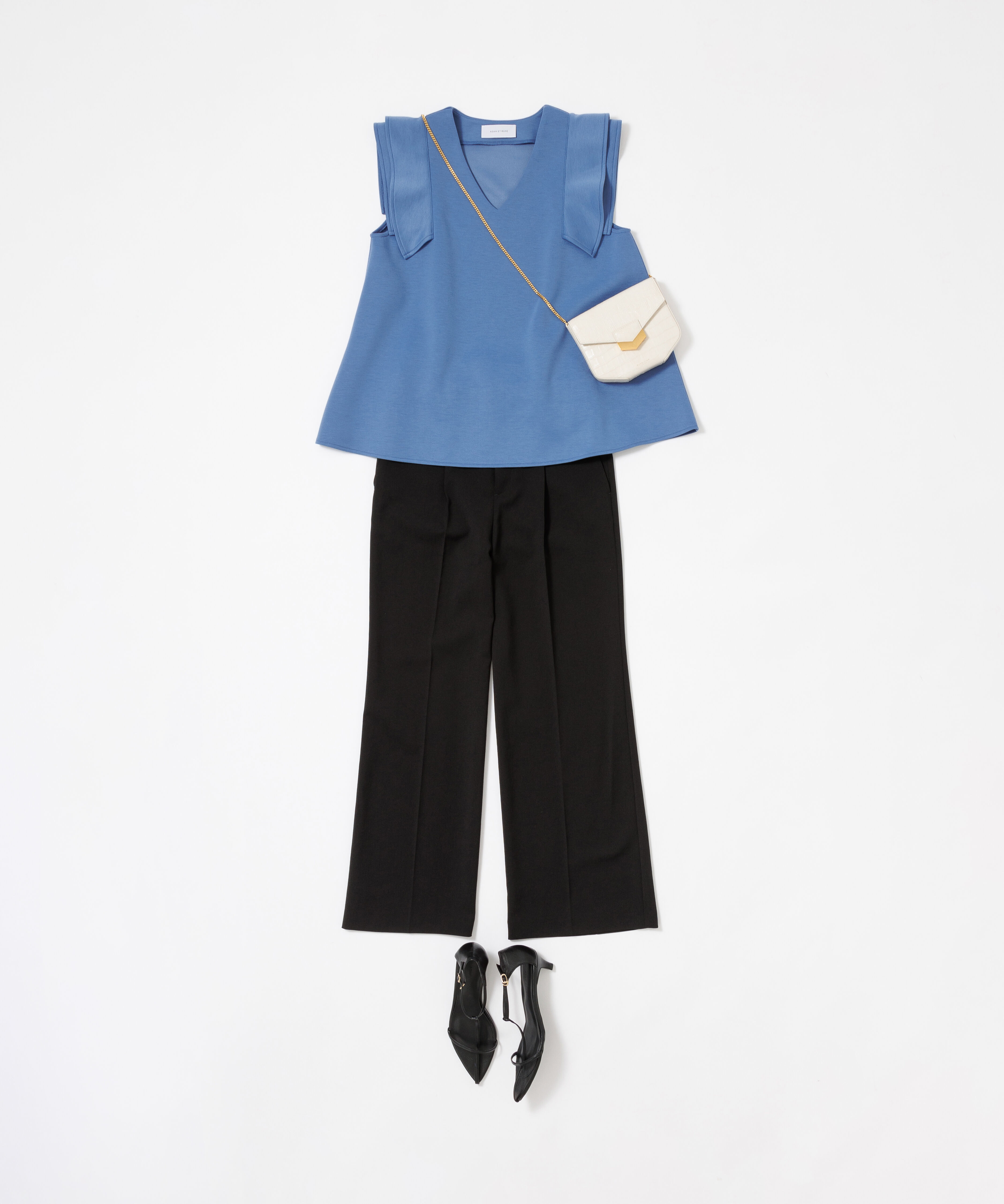 ADAM ET ROPE'「【サステナブル】ナロークロスストラップサンダル」|サンダル|