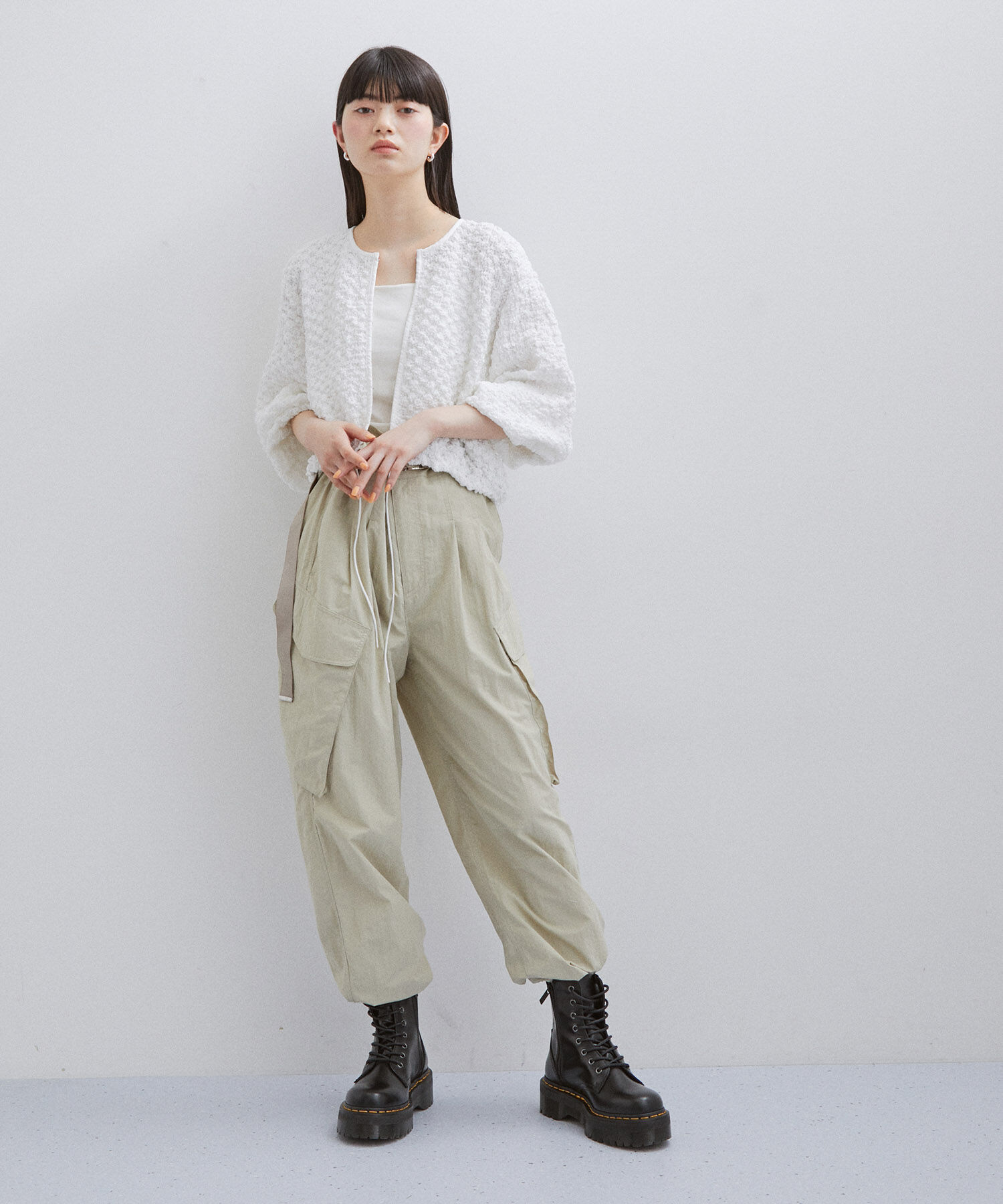 ADAM ET ROPE'「シャーリングホックカーディガン」|カーディガン|