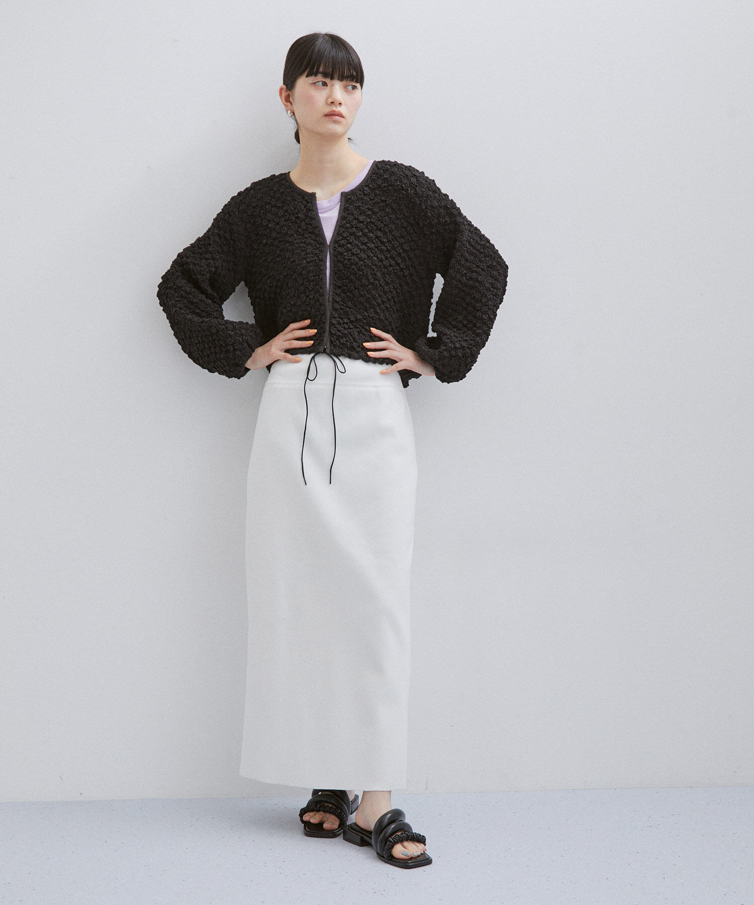 ADAM ET ROPE'「シャーリングホックカーディガン」|カーディガン|