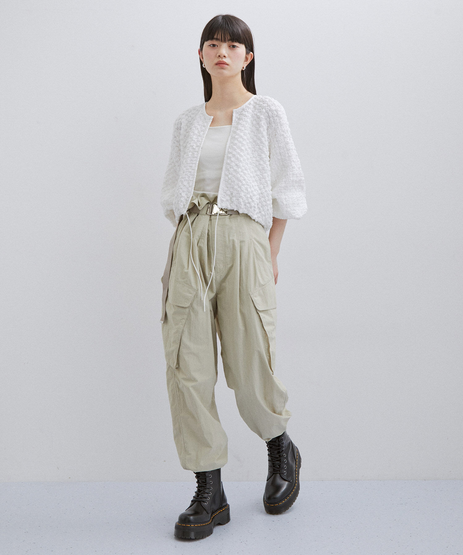 ADAM ET ROPE'「シャーリングホックカーディガン」|カーディガン|