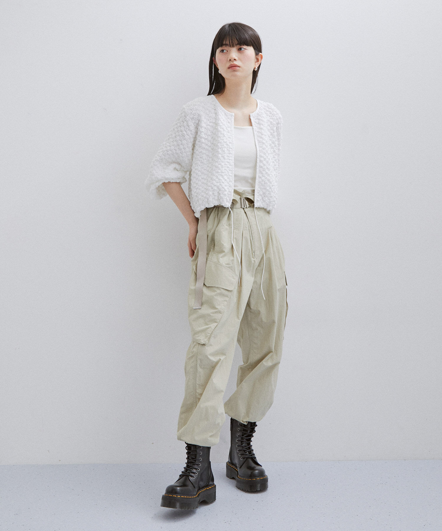 ADAM ET ROPE'「シャーリングホックカーディガン」|カーディガン|