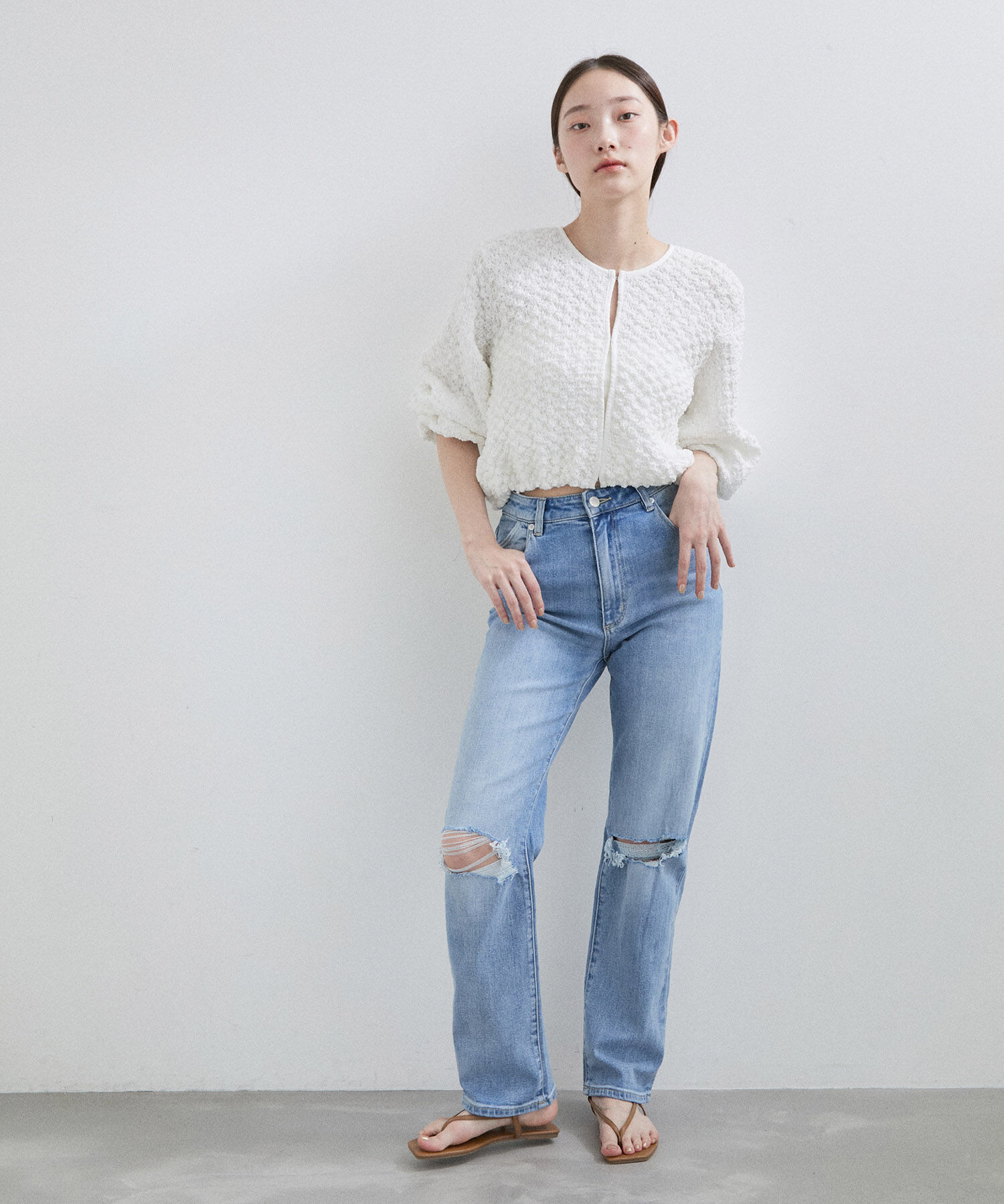 ADAM ET ROPE'「シャーリングホックカーディガン」|カーディガン|