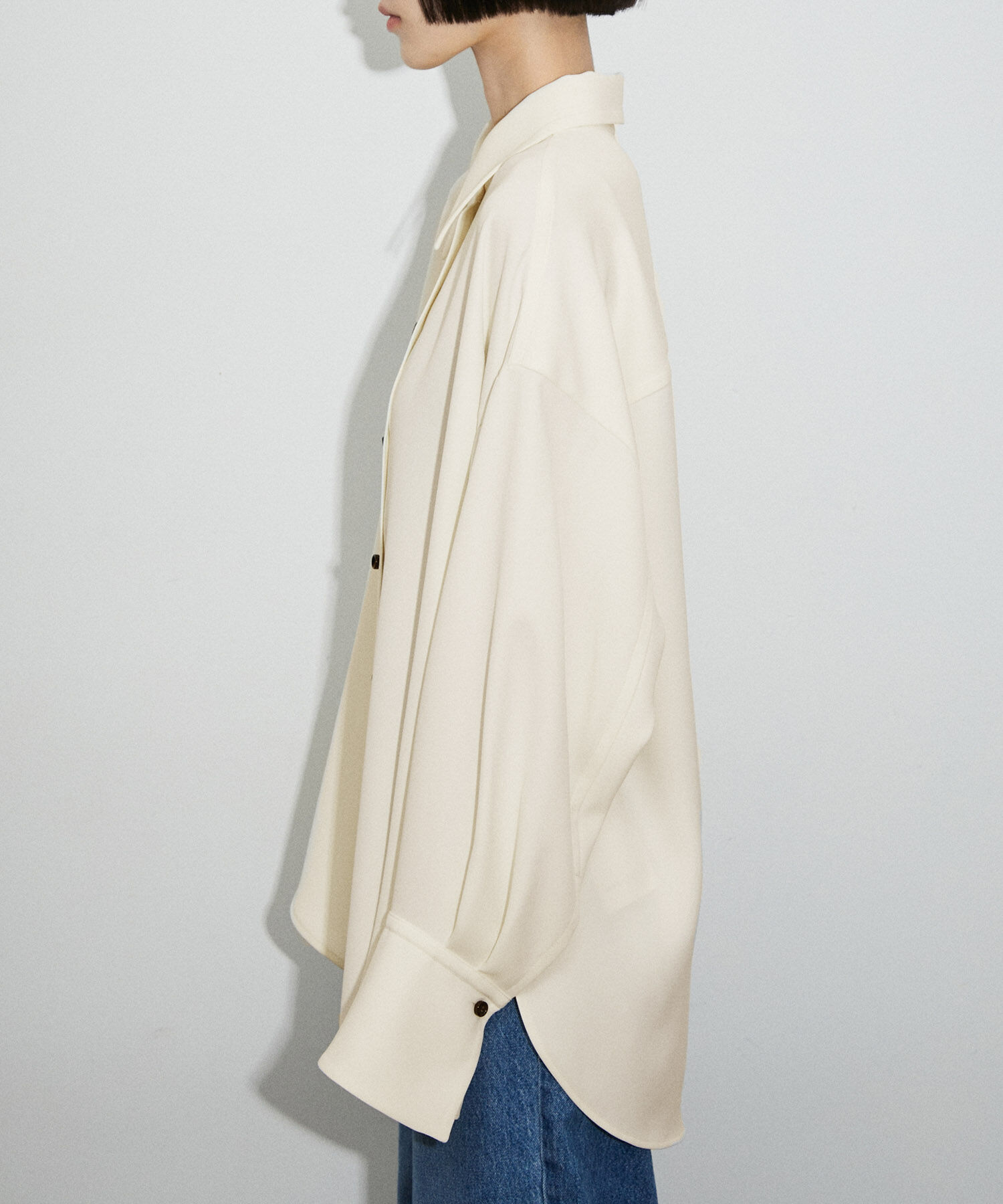 ADAM ET ROPE'「【サステナブル】ドレープオーバーシャツ」|シャツ・ブラウス|