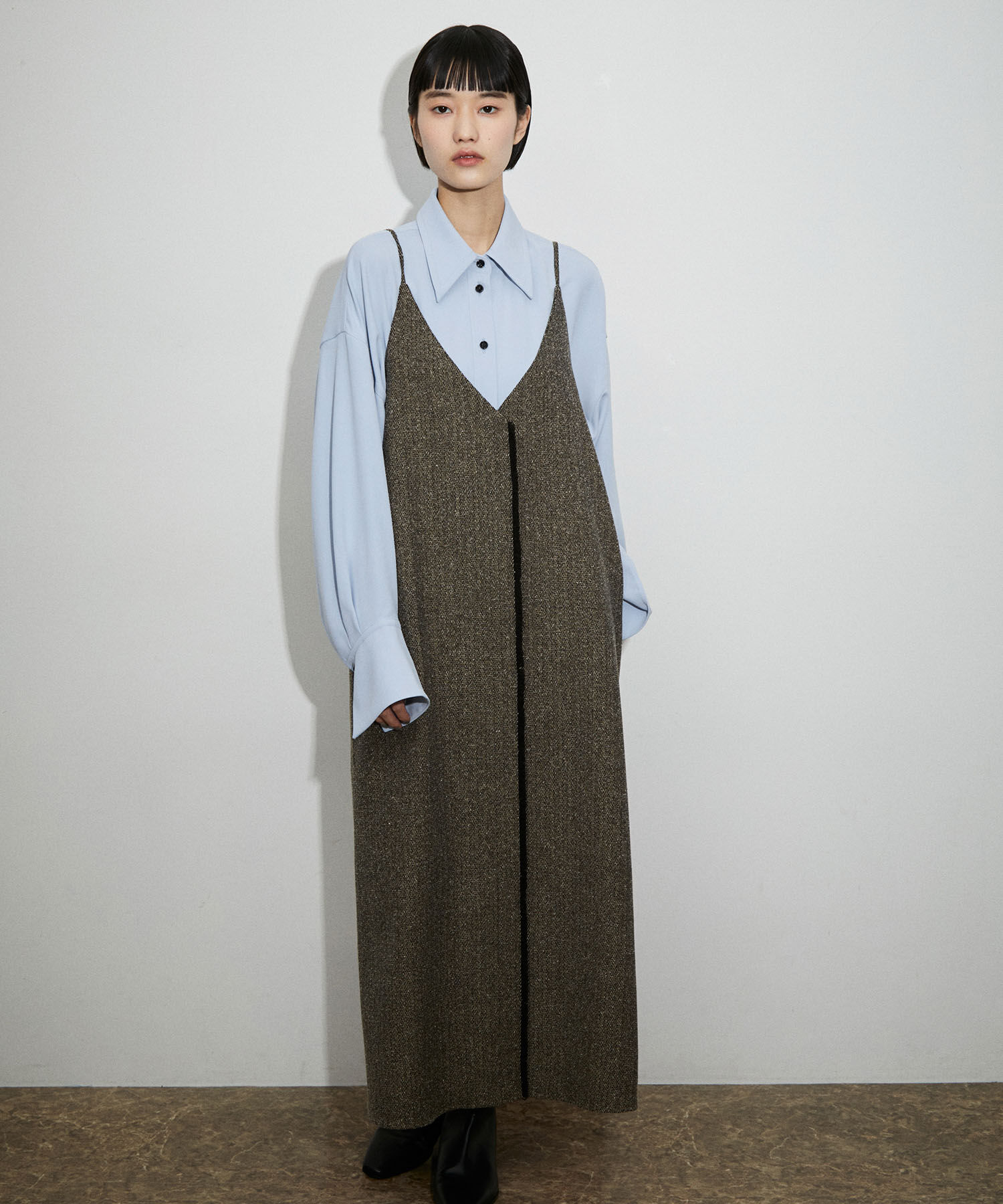 ADAM ET ROPE'「【サステナブル】ドレープオーバーシャツ」|シャツ・ブラウス|