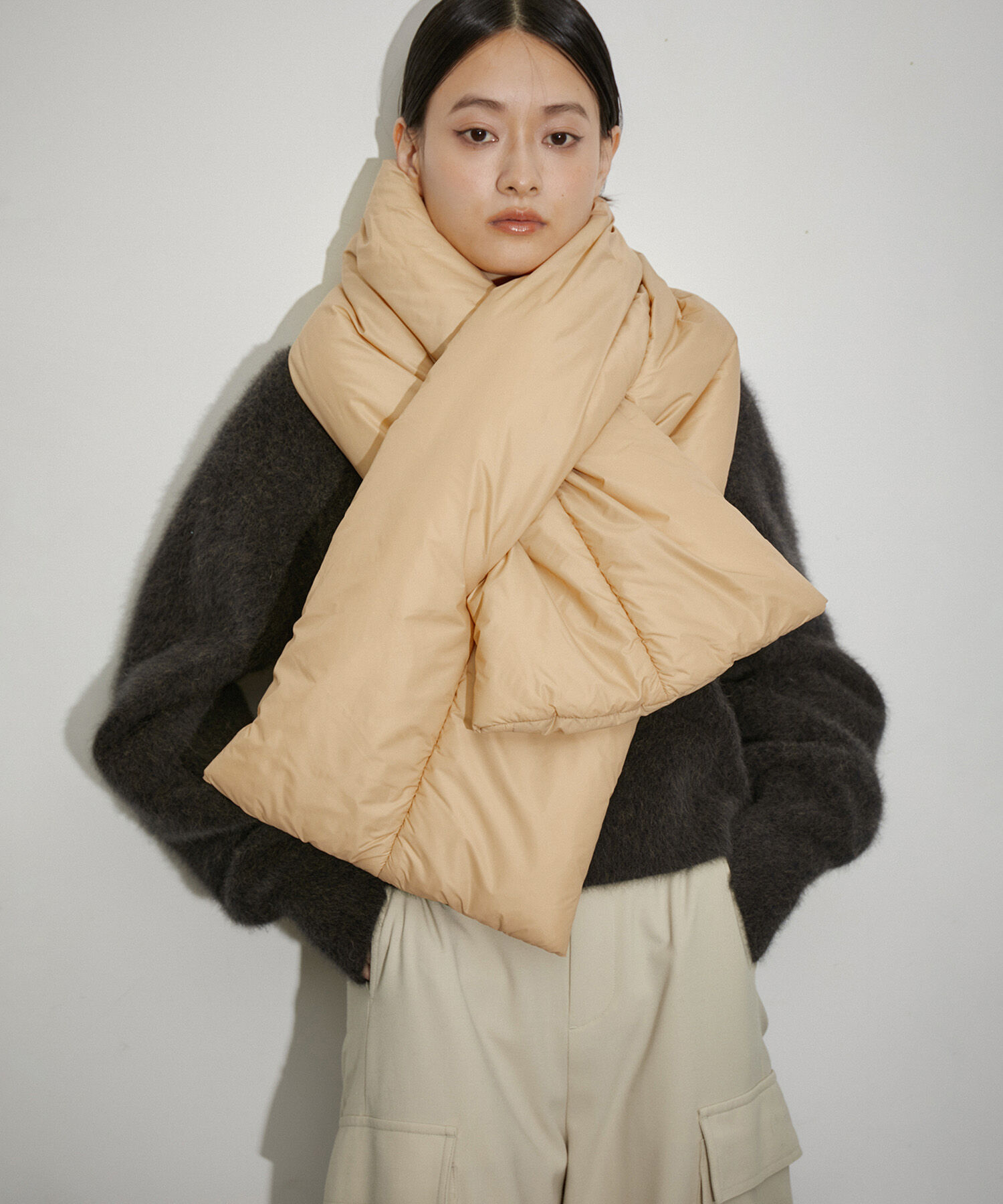 ADAM ET ROPE'「【ABSTRACT】撥水PADDED STOLE」|ストール|ベージュ(27)