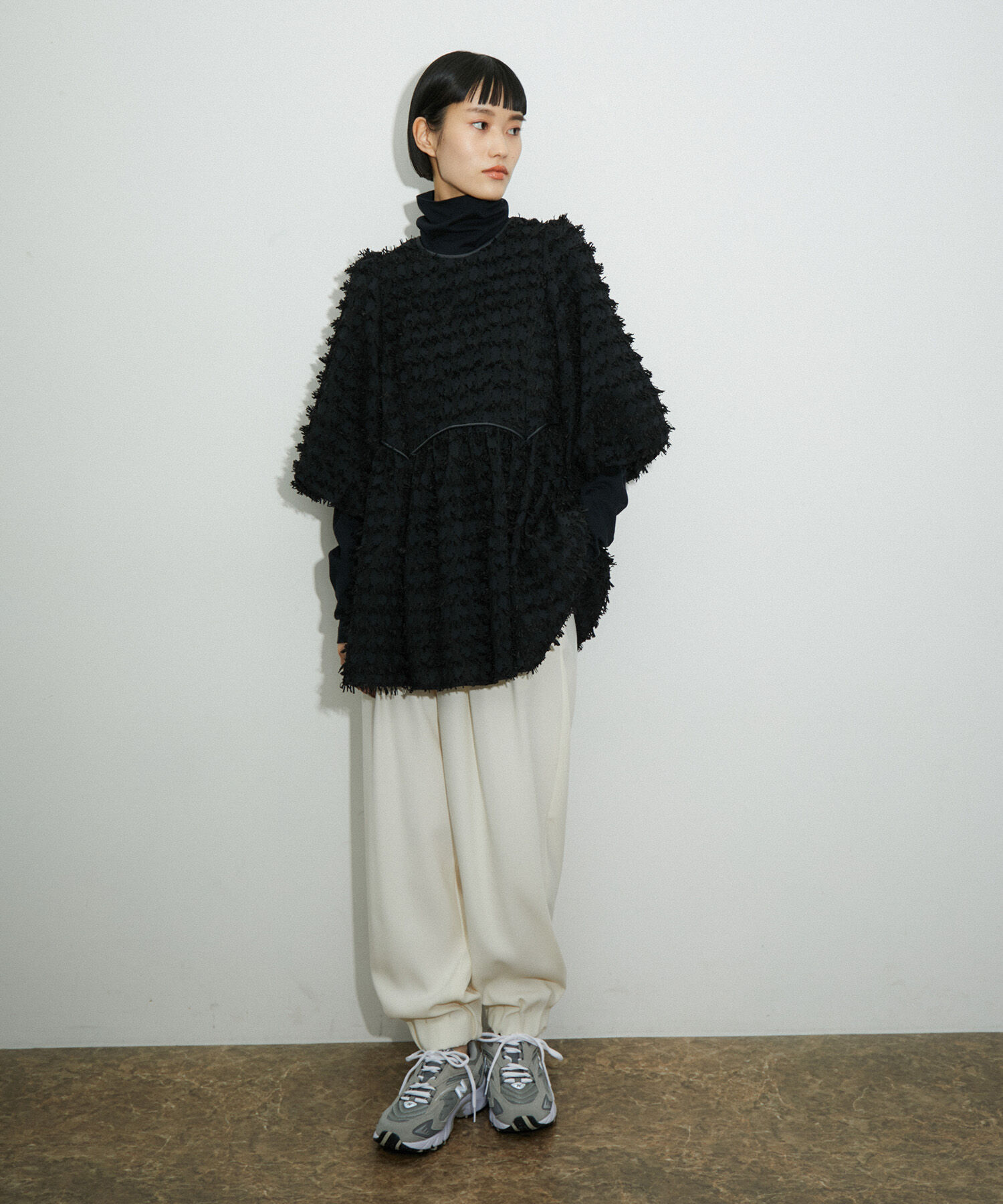 ADAM ET ROPE'「ジャガードペプラムブラウス」|シャツ・ブラウス|