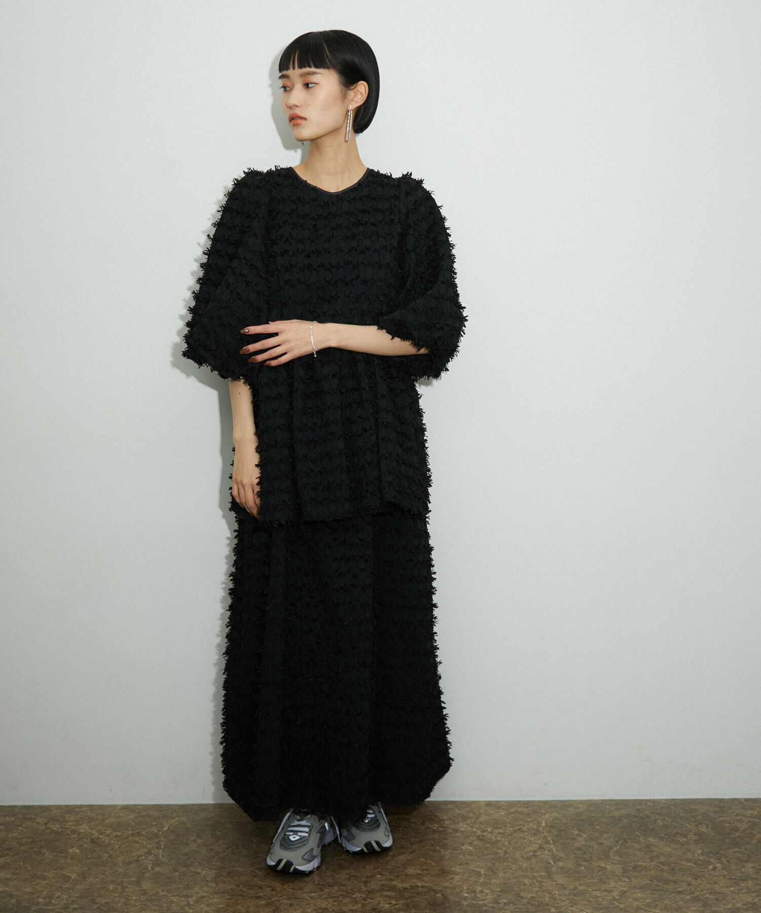 ADAM ET ROPE'「ジャガードペプラムブラウス」|シャツ・ブラウス|