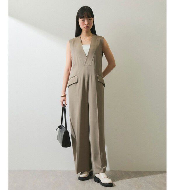 ADAM ET ROPE'「【WEB限定】Vネックロンパース」|オールインワン|