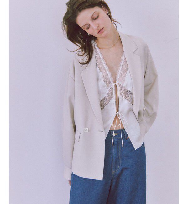 ADAM ET ROPE'「【サステナブル】ドロップショルダージャケット」|テーラードジャケット|