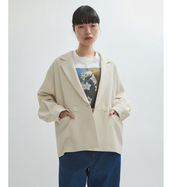 ADAM ET ROPE'「【サステナブル】ドロップショルダージャケット」|テーラードジャケット|