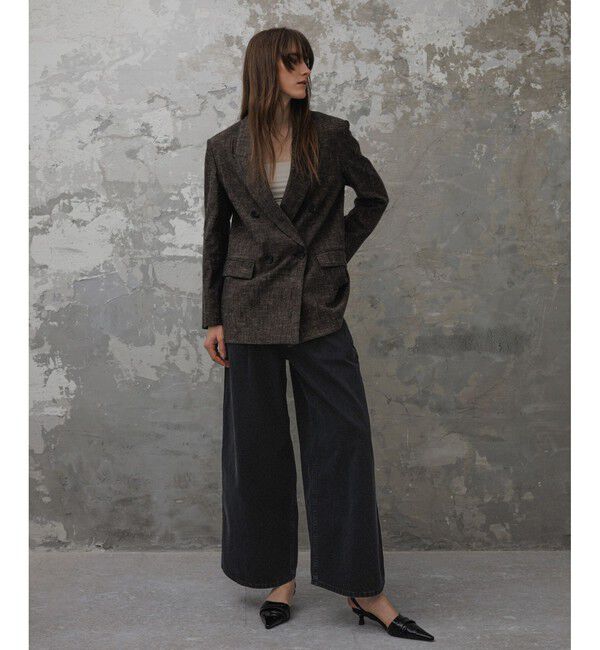 ADAM ET ROPE'「【EMOELLE】・【サステナブル】ドレスデニムパンツ」|デニム|