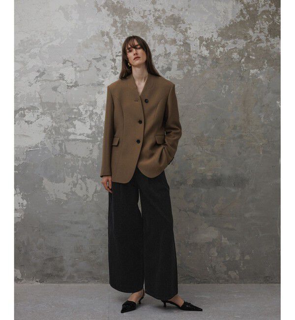 ADAM ET ROPE'「【EMOELLE】・【サステナブル】ドレスデニムパンツ」|デニム|