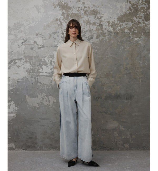 ADAM ET ROPE'「【EMOELLE】・【サステナブル】ドレスデニムパンツ」|デニム|