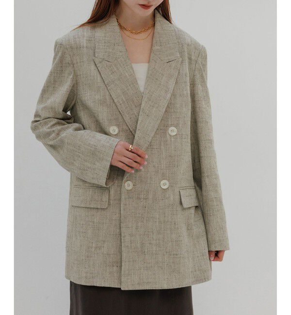 ADAM ET ROPE'「【EMOELLE】シルクネップテーラードジャケット」|テーラードジャケット|