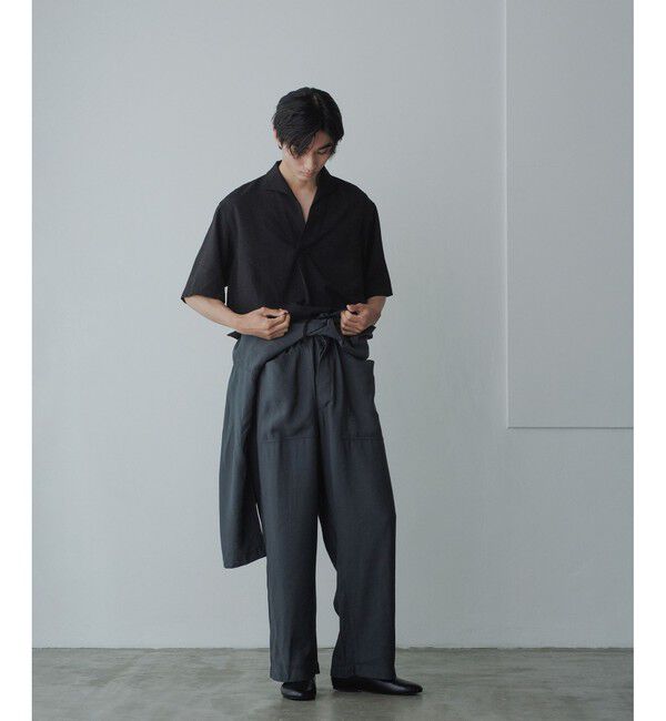 ADAM ET ROPE'「【WEB限定】リネンライク フロントタック スキッパーシャツ / 防シワ / ユニセックス」|シャツ・ブラウス|