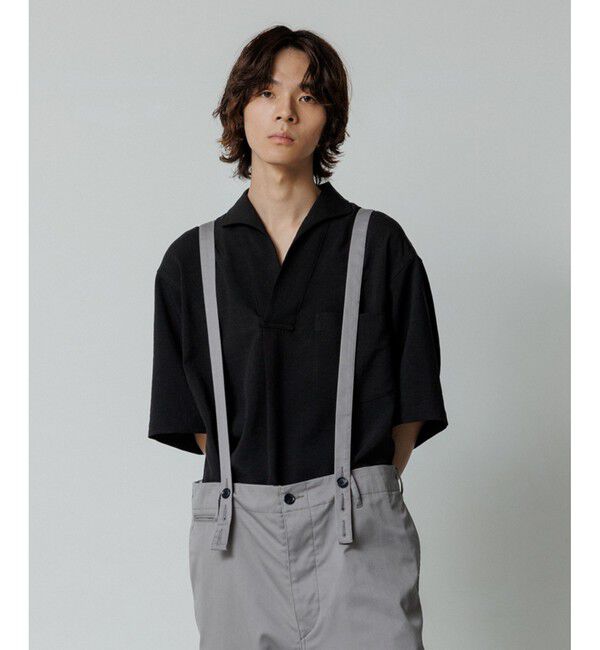 ADAM ET ROPE'「【WEB限定】リネンライク フロントタック スキッパーシャツ / 防シワ / ユニセックス」|シャツ・ブラウス|