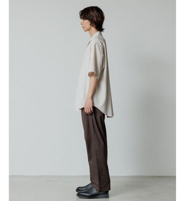 ADAM ET ROPE'「【WEB限定】リネンライク フロントタック スキッパーシャツ / 防シワ / ユニセックス」|シャツ・ブラウス|