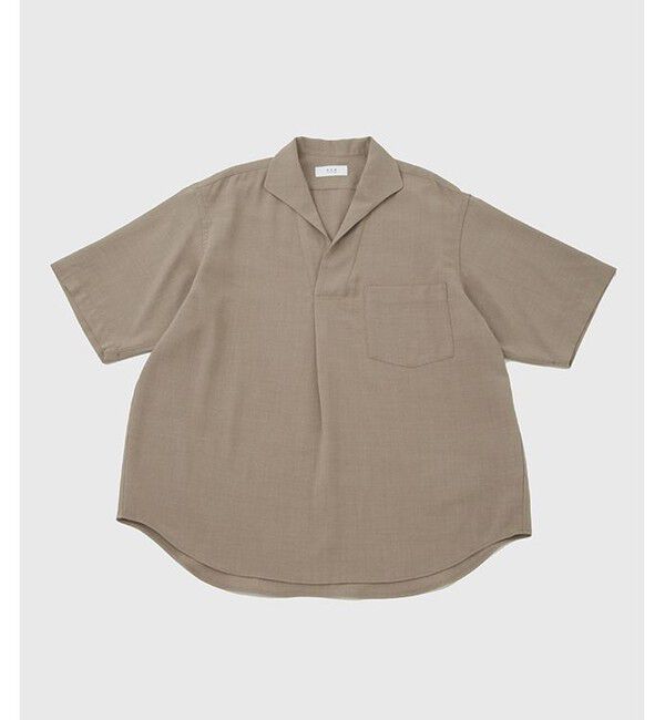 ADAM ET ROPE'「【WEB限定】リネンライク フロントタック スキッパーシャツ / 防シワ / ユニセックス」|シャツ・ブラウス|チャイロサブ