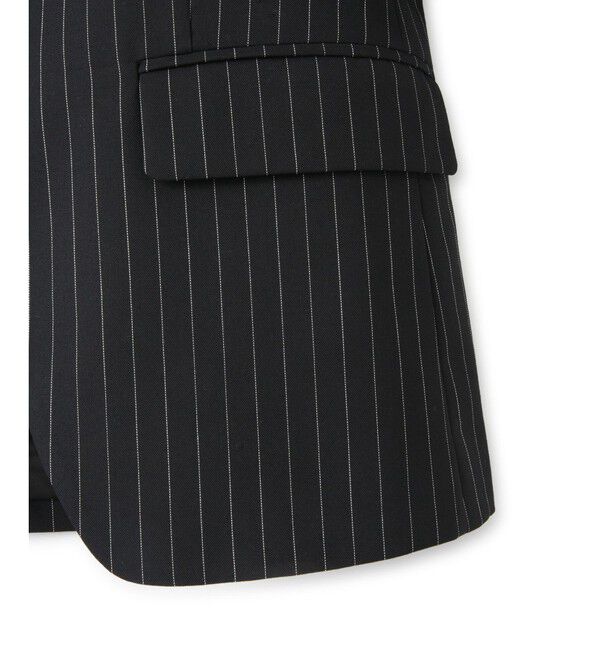 ADAM ET ROPE'「【EMOELLE】スリットネックハーフスリーブジャケット」|ノーカラージャケット|