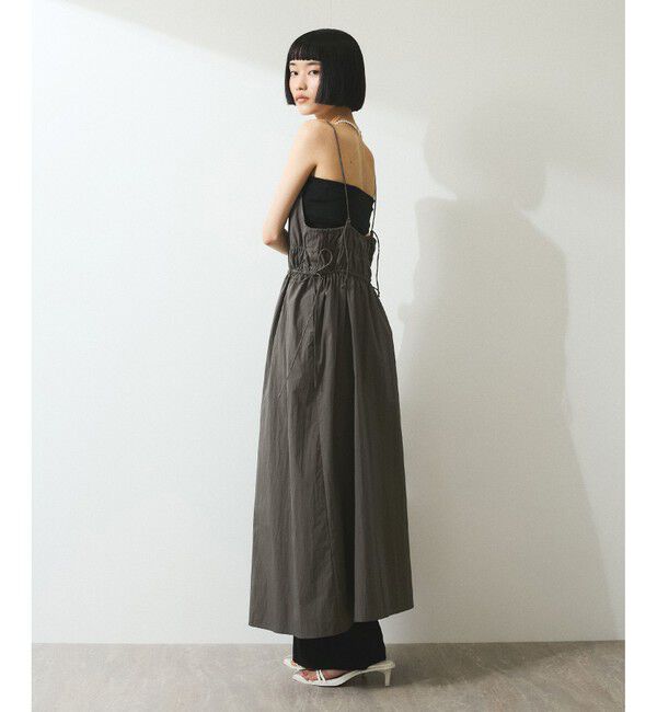 ADAM ET ROPE'「【WEB限定】フロントジップギャザーキャミワンピース」|ワンピース|