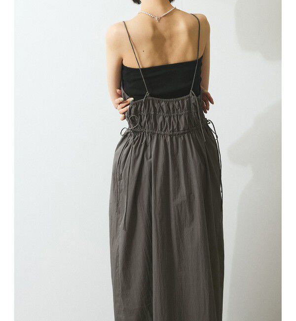 ADAM ET ROPE'「【WEB限定】フロントジップギャザーキャミワンピース」|ワンピース|