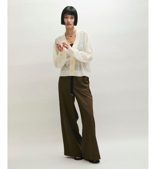 ADAM ET ROPE'「【WEB限定】・【サステナブル】リネンMIXシアーカーディガン」|カーディガン|